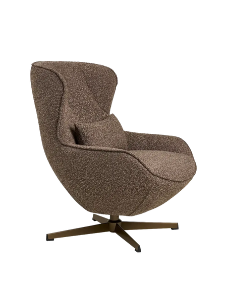 Blenheim Loungesessel braun, Bronzebeine, mit Drehfunktion Sessel Living Nordic