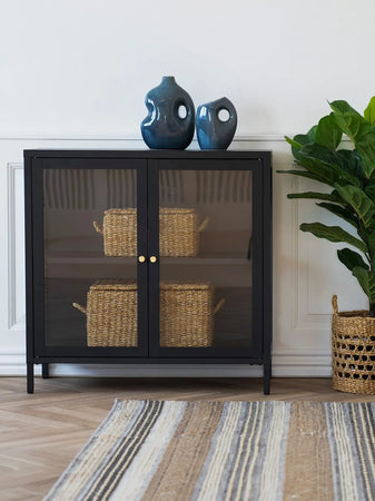Dalby Schrank Stahl/Glas, schwarz Schrank Living Nordic