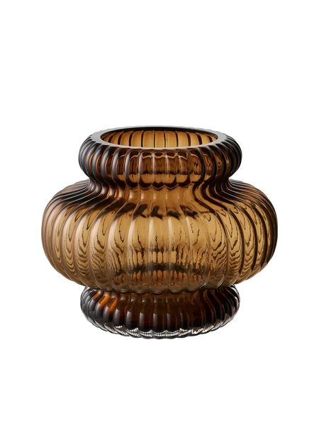 Vase mundgeblasenes Glas, rauchbraun Vase Living Nordic Ø20x16 cm