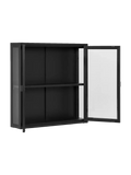 Brisbane Hängeschrank Stahl/Glas, schwarz Hängevitrine Living Nordic