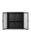 Brisbane Hängeschrank Stahl/Glas, schwarz Hängevitrine Living Nordic