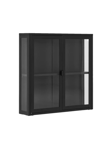 Brisbane Hängeschrank Stahl/Glas, schwarz Hängevitrine Living Nordic