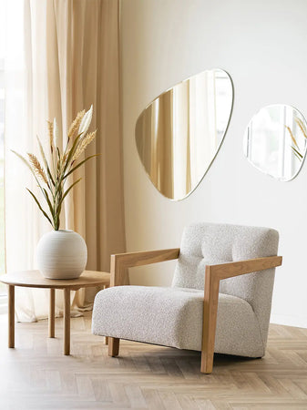 Caracas Loungesessel mit Armlehne Eiche, beige Sessel Living Nordic