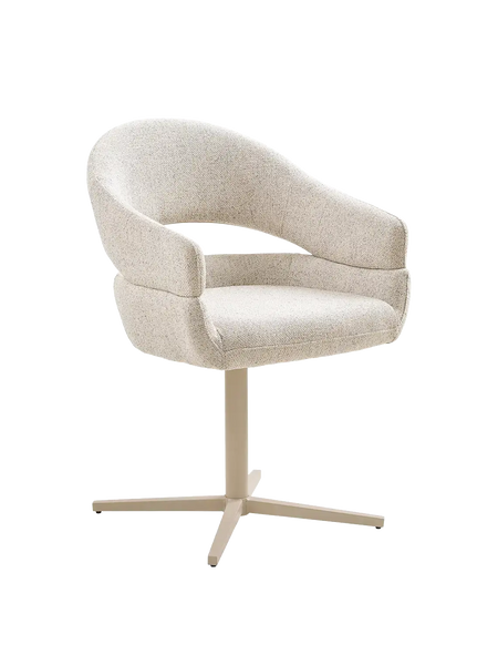Dover Esszimmerstuhl Esszimmerstuhl Living Nordic 58x60x87 cm Stoff, beige, graue Beine, beige marbled