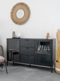 Dalby Sideboard Stahl/Glas, schwarz Sideboard Living Nordic