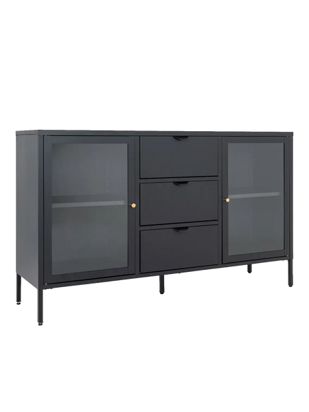 Dalby Sideboard Stahl/Glas, schwarz Sideboard Living Nordic