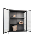 Vitrine | Brisbane Vitrine schwarz, 80 x 40 x 101 cm - von House Nordic online kaufen bei LIVINGforme.
