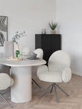Lana Esszimmerstuhl Bouclé, sand, graue Beine Esszimmerstuhl Living Nordic
