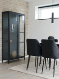 Vitrine | Brisbane Vitrine schwarz, 80 x 35 x 175 cm - von House Nordic online kaufen bei LIVINGforme.