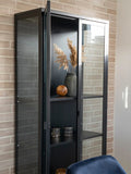 Vitrine | Brisbane Vitrine schwarz, 80 x 35 x 175 cm - von House Nordic online kaufen bei LIVINGforme.