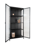 Vitrine | Brisbane Vitrine schwarz, 80 x 35 x 175 cm - von House Nordic online kaufen bei LIVINGforme.