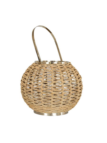 Windlichter und Kerzenschein | Windlicht Laterne | Aurora aus Geflecht in Gold - von LIVING online kaufen bei LIVINGforme.