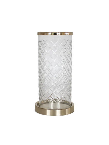 Windlichter und Kerzenschein | Windlicht | Hurricane aus Glas, Gold - L15cm x B15cm x H22cm von LIVING online kaufen bei LIVINGforme.