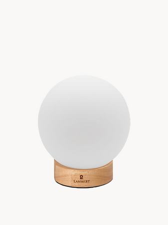 Tischleuchte | Ballee LED Leuchte mit Holzfuß & Glaszylinder – Varianten Hell & Dunkel, 16 cm - Holzfarbe von LIVINGforme online kaufen bei LIVINGforme.