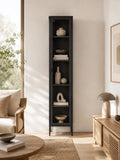 Vitrine | Brisbane Slim Vitrine schwarz, 40 x 35 x 180 cm - von House Nordic online kaufen bei LIVINGforme.