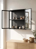Brisbane Hängeschrank Stahl/Glas, schwarz Hängevitrine Living Nordic