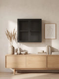 Brisbane Hängeschrank Stahl/Glas, schwarz Hängevitrine Living Nordic