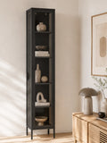 Vitrine | Brisbane Slim Vitrine schwarz, 40 x 35 x 180 cm - von House Nordic online kaufen bei LIVINGforme.
