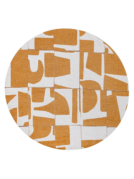 Craft Papercut Curry Runder Teppich Teppich Louis de Poortere