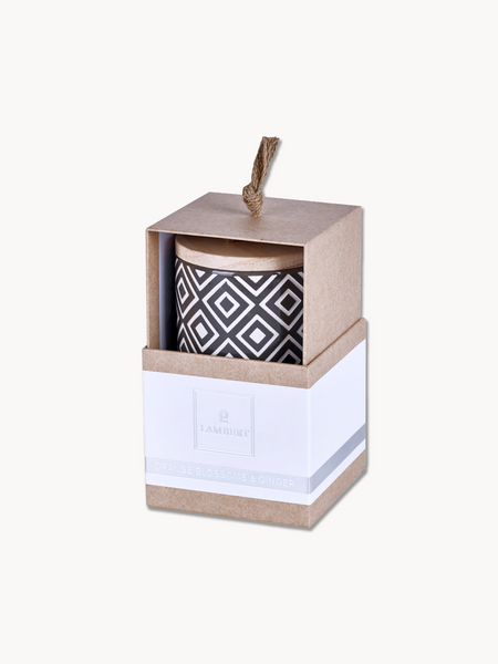 | Ebba Duftkerze Taupe mit Deckel – Orange Blossoms & Ginger - von Lambert online kaufen bei LIVINGforme.