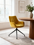 Stuhl | Dreh-Stuhl - Esszimmerstuhl | "Velvet Fleurs" – Gelb - von LIVING online kaufen bei LIVINGforme.