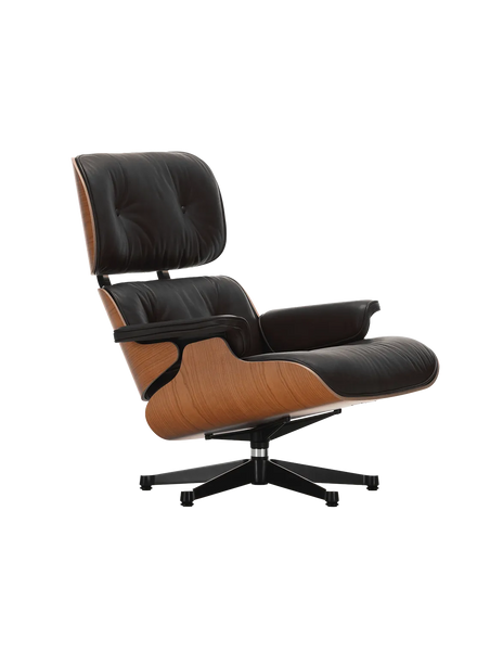 Sessel | Sessel | Lounge Chair - Amerikanischer Kirschbaum mit Sternfuß poliert - Seiten schwarz - von Vitra online kaufen bei LIVINGforme.