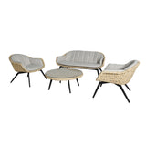 Outdoor Loungeset | Outdoor Lounge-Set Palma, Wicker - natur (4-teilig) - von LIVING Collection online kaufen bei LIVINGforme.
