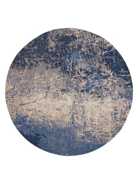 Mad Men Cracks Abyss Blue Runder Teppich Teppich Louis de Poortere