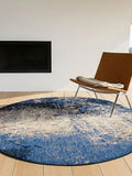 Mad Men Cracks Abyss Blue Runder Teppich Teppich Louis de Poortere