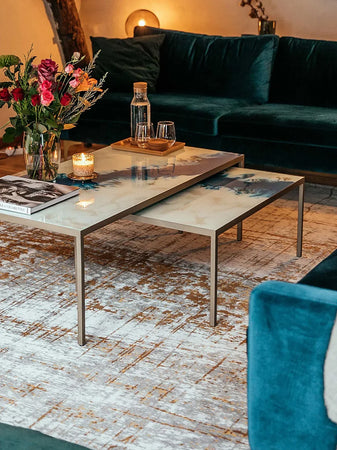 Mad Men Griff Columbus Gold Runder Teppich Teppich Louis de Poortere
