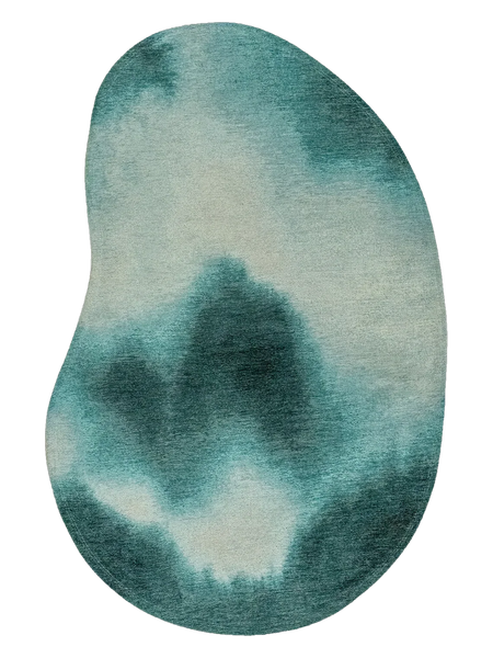 Meditation Aquarelle Storms Organischer Teppich Teppich Louis de Poortere