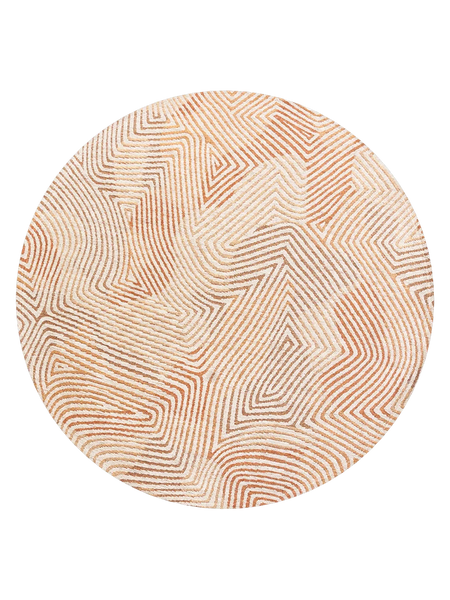 Meditation Coral Indian Sand Runder Teppich Teppich Louis de Poortere