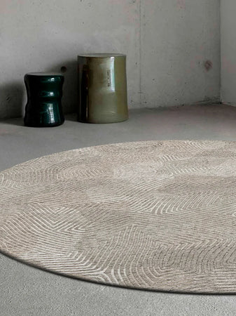 Meditation Coral Shell Beige Runder Teppich Teppich Louis de Poortere