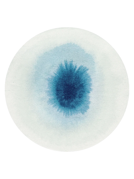 Meditation Drop Dream in Blue Runder Teppich Teppich Louis de Poortere