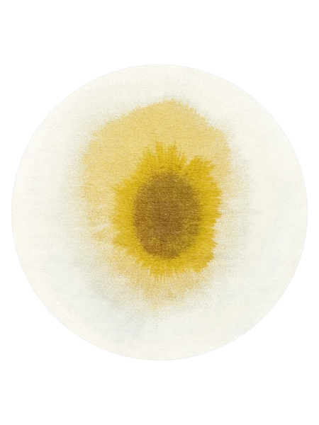Meditation Drop Gold Moss Runder Teppich Teppich Louis de Poortere