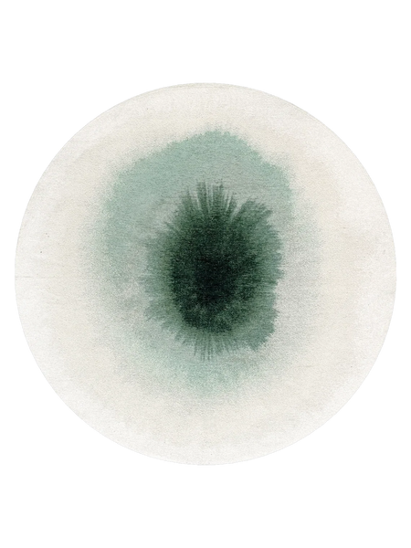 Meditation Drop Green Day Runder Teppich Teppich Louis de Poortere
