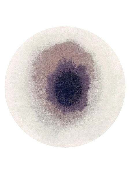 Meditation Drop Purple Smoke Runder Teppich Teppich Louis de Poortere