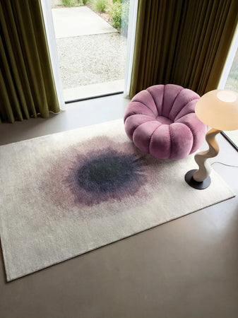 Meditation Drop Purple Smoke Runder Teppich Teppich Louis de Poortere