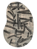 Meditation Kanji Dark Street Organischer Teppich Teppich Louis de Poortere