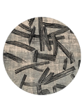 Meditation Kanji Dark Street Runder Teppich Teppich Louis de Poortere