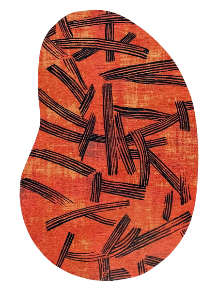 Meditation Kanji Ginger Chocolat Organischer Teppich Teppich Louis de Poortere