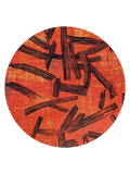 Meditation Kanji Ginger Chocolat Runder Teppich Teppich Louis de Poortere