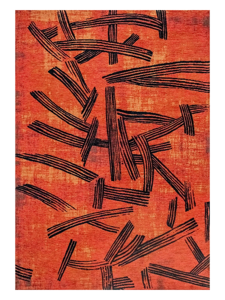Meditation Kanji Ginger Chocolat Teppich Teppich Louis de Poortere
