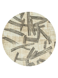 Meditation Kanji Slate Runder Teppich Teppich Louis de Poortere