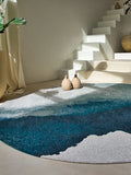 Meditation Lagoon Inkjet Runder Teppich Teppich Louis de Poortere
