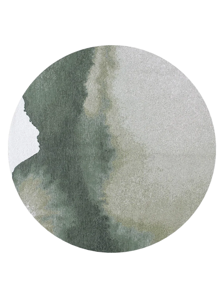 Meditation Lagoon Palm Green Runder Teppich Teppich Louis de Poortere