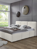 Merida Polsterbett in Ivory, 180 x 200 cm, im Schlafzimmer #Ivory