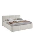Merida Polsterbett in Ivory, 180 x 200 cm, mit Kissen und Plaid #Ivory