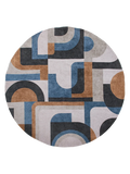 Nuance Module Camel Blue Runder Teppich Teppich Louis de Poortere