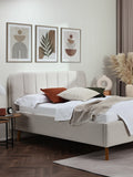 Oslo Polsterbett in Ivory, 140 x 200 cm, im Schlafzimmer #Ivory